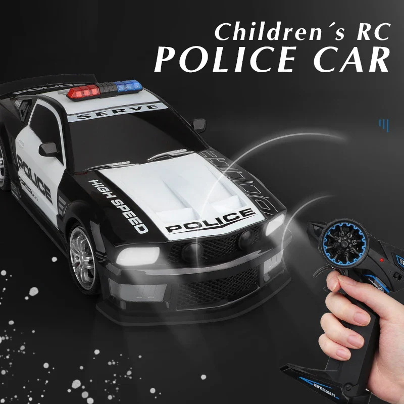 Scale Police RC Car with LED Lights - Fast 2.4GHz Remote Control Vehicle for Kids - Image 4