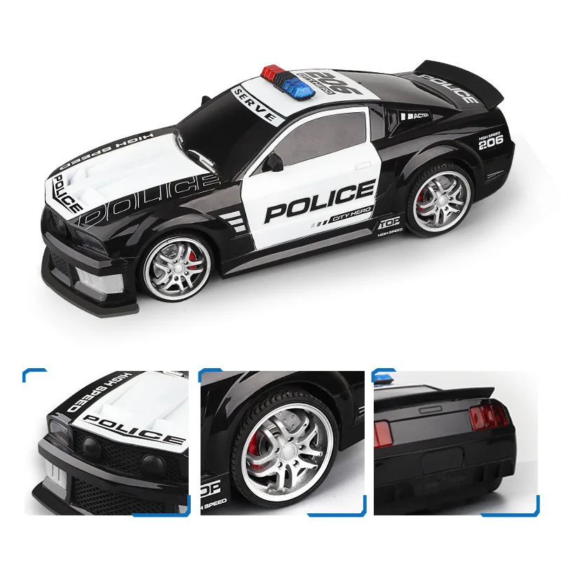 Scale Police RC Car with LED Lights - Fast 2.4GHz Remote Control Vehicle for Kids - Image 5