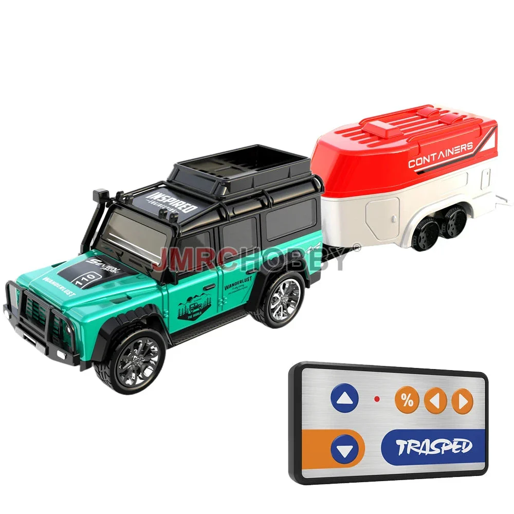 Alloy RC Car with Trailer - 2.4GHz Remote Control Mini Vehicle for Kids & Adults - Image 9