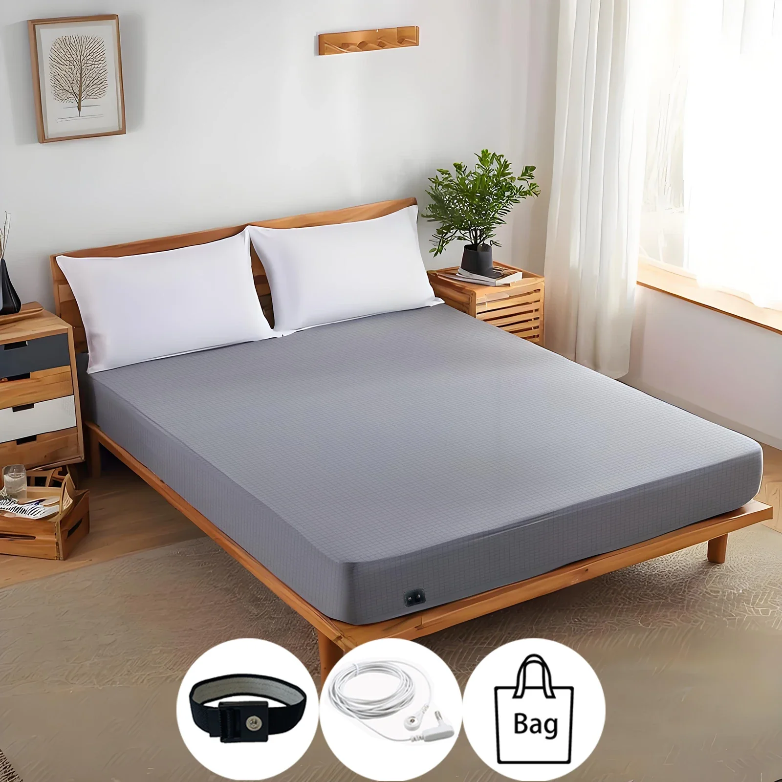 Earthing Fitted Sheet Ten Percent Silver Fiber Grounding - Image 13