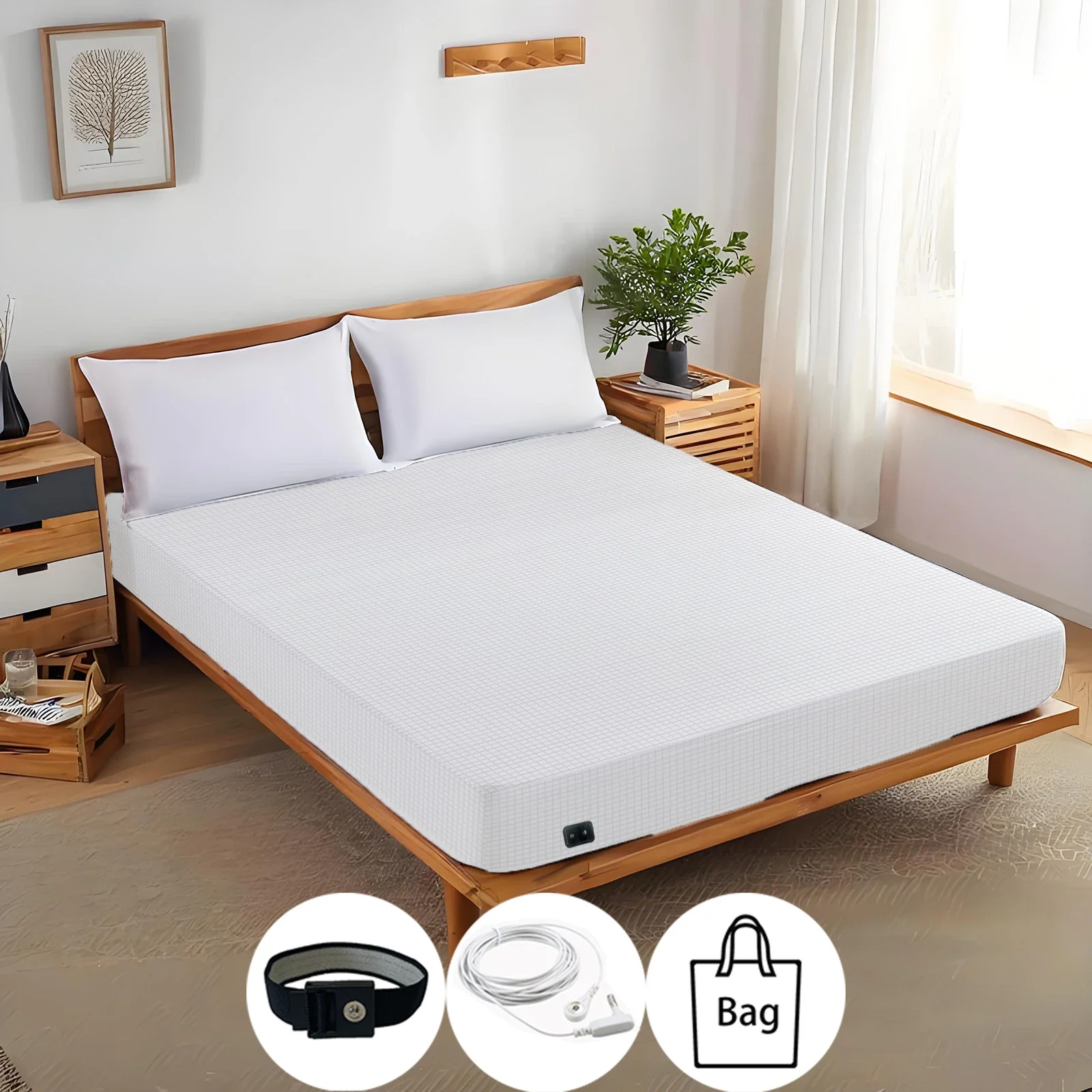 Earthing Fitted Sheet Ten Percent Silver Fiber Grounding - Image 14