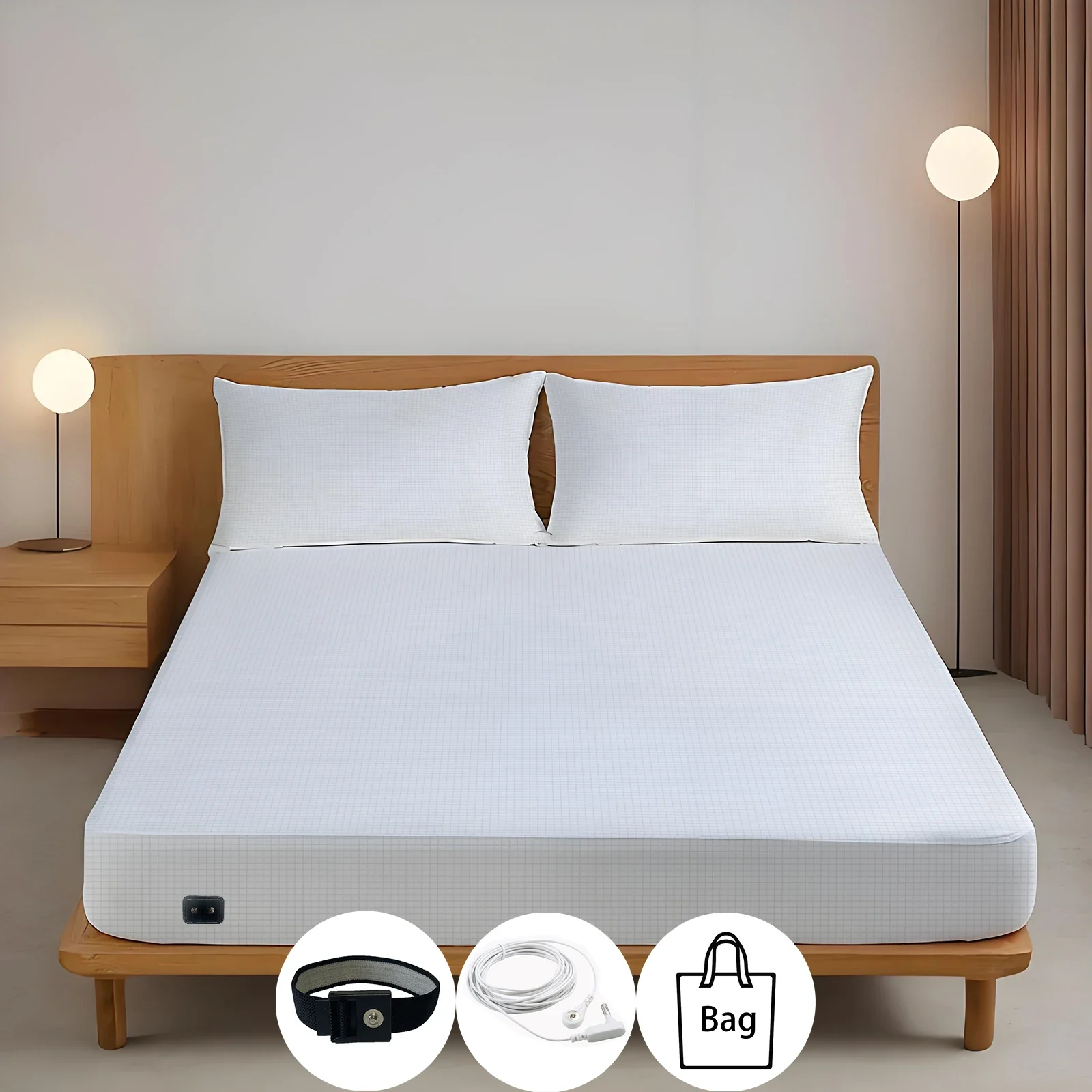 Earthing Silver Fiber Fitted Sheet Anti Static Grounding - Image 12
