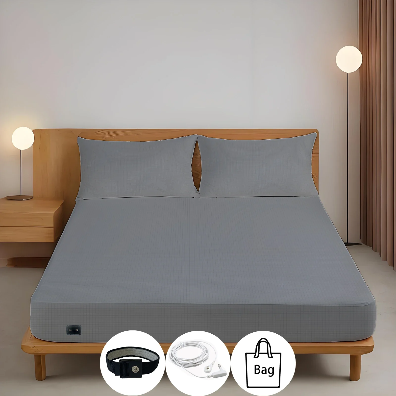 Earthing Silver Fiber Fitted Sheet Anti Static Grounding - Image 13