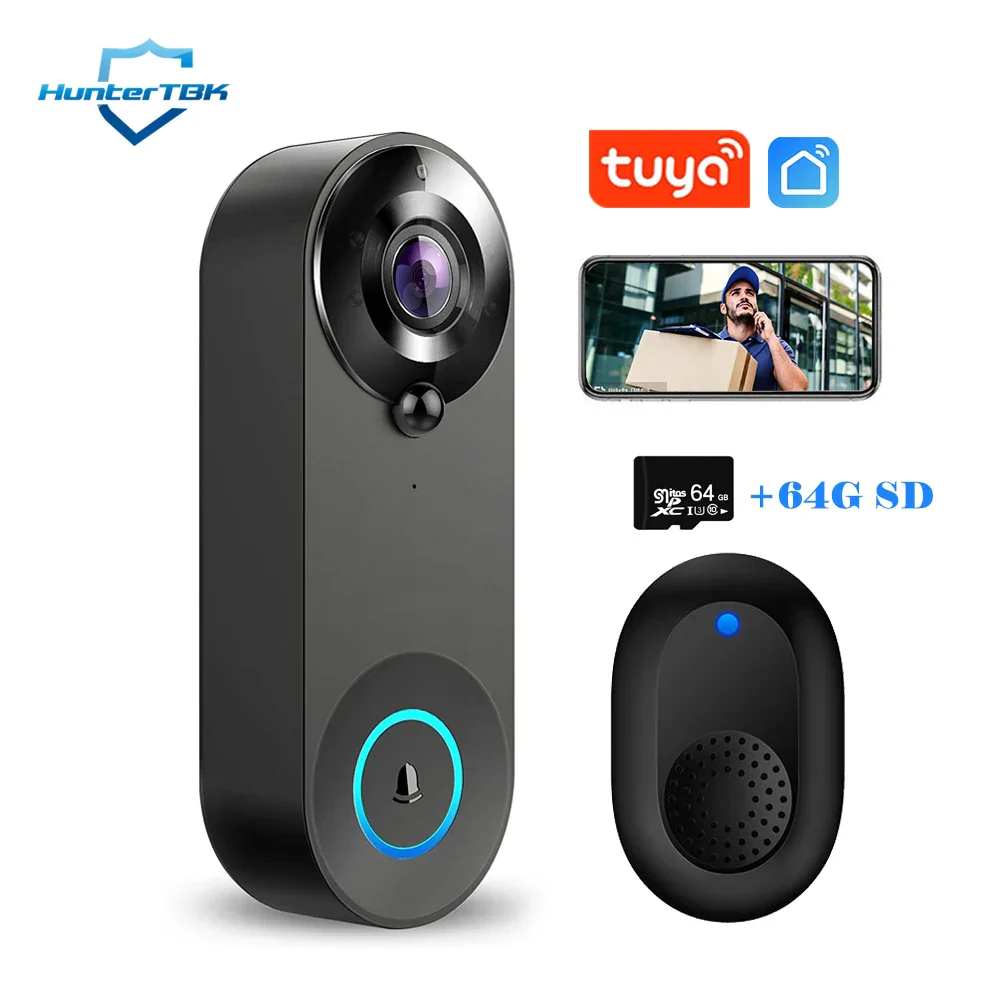 1080P Video Doorbell Camera Wireless Tuya Smart Home Doorbell 2025 Night Vision Motion Detect Two Way Audio - Image 8