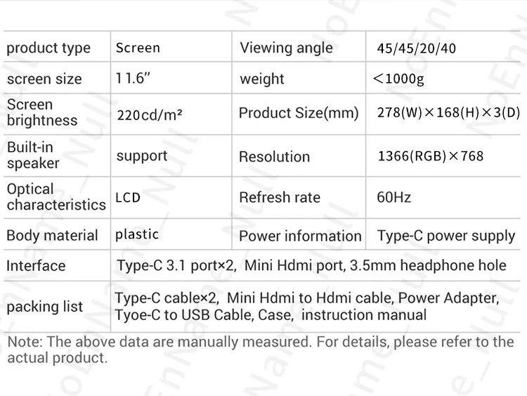 11.6 Inch Portable Monitor HDMI TFT Gaming Display - Image 14