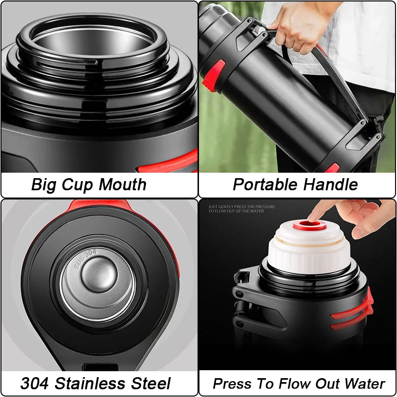 1200ml Stainless Steel Thermos Bottle Insulated Travel Flask - Image 4