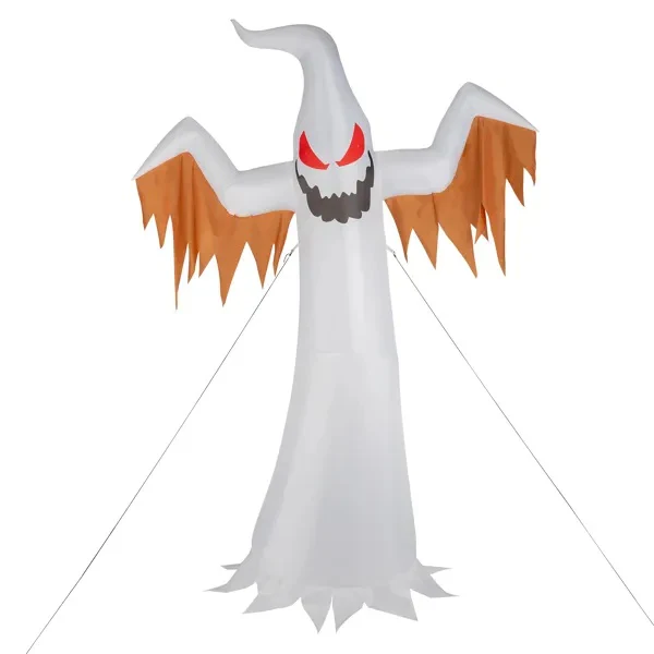 Inflatable 12ft Ghost LED Flames Flashing Eyes Halloween - Image 9