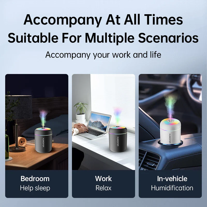 180ML Mini USB Aroma Diffuser - Electric Humidifier for Home, Car & Bedroom, Essential Oil Purifier with Mist Lights - Image 5