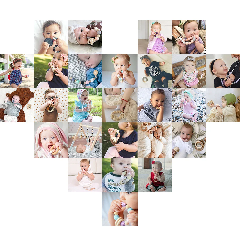 Wooden Crochet Animal Teether Rattle Newborn Sensory Toys - Image 19