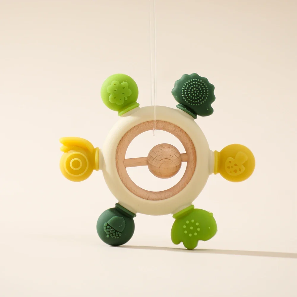 Wooden Crochet Animal Teether Rattle Newborn Sensory Toys - Image 25