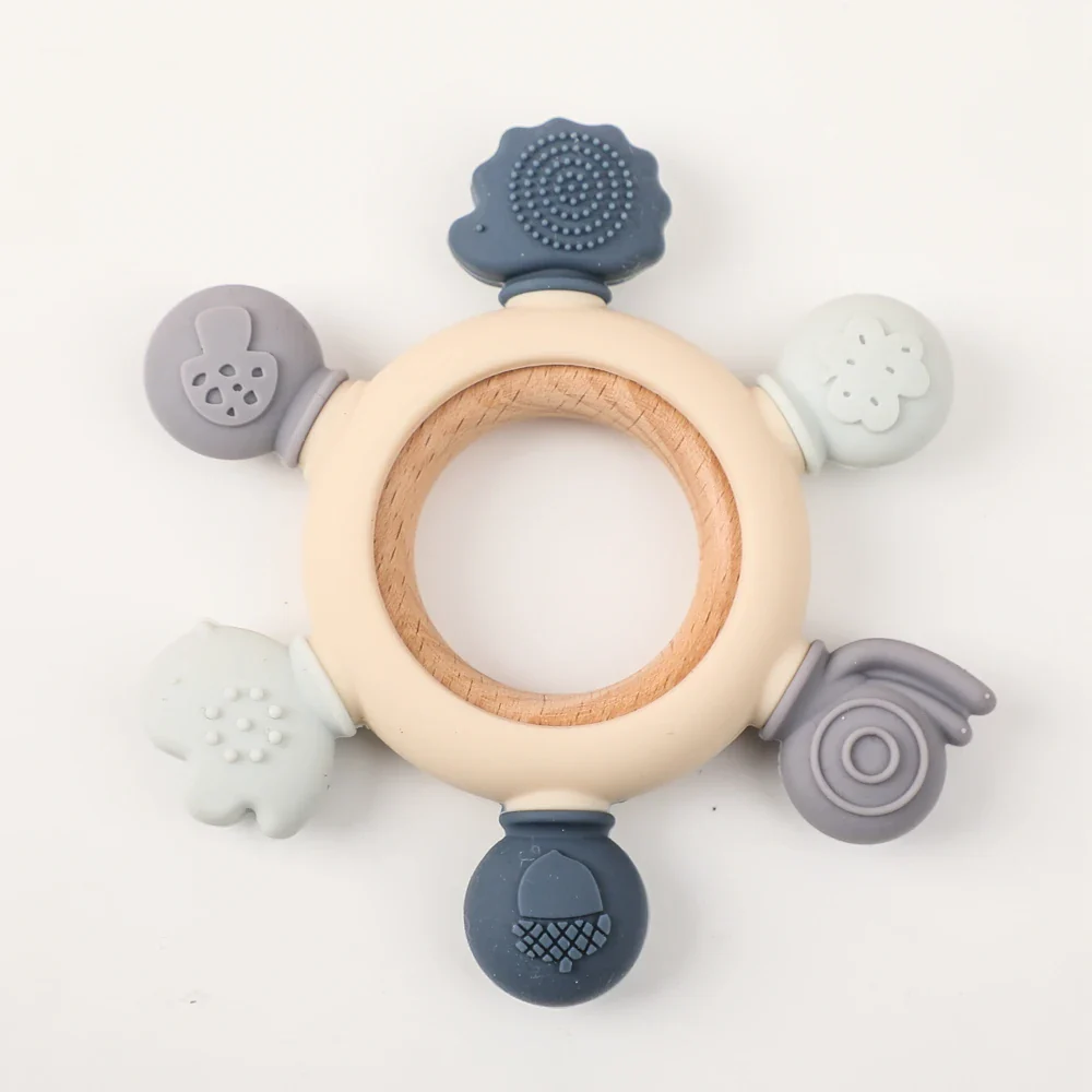 Wooden Crochet Animal Teether Rattle Newborn Sensory Toys - Image 32