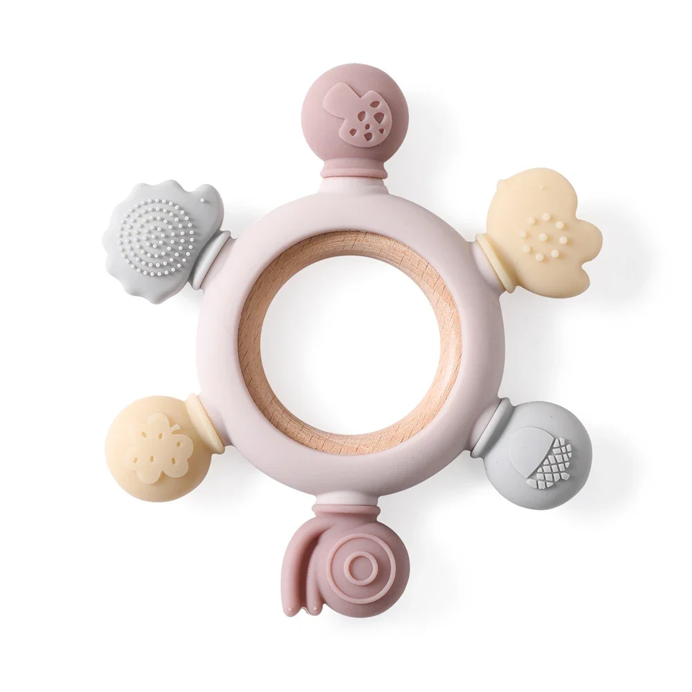 Wooden Crochet Animal Teether Rattle Newborn Sensory Toys - Image 40