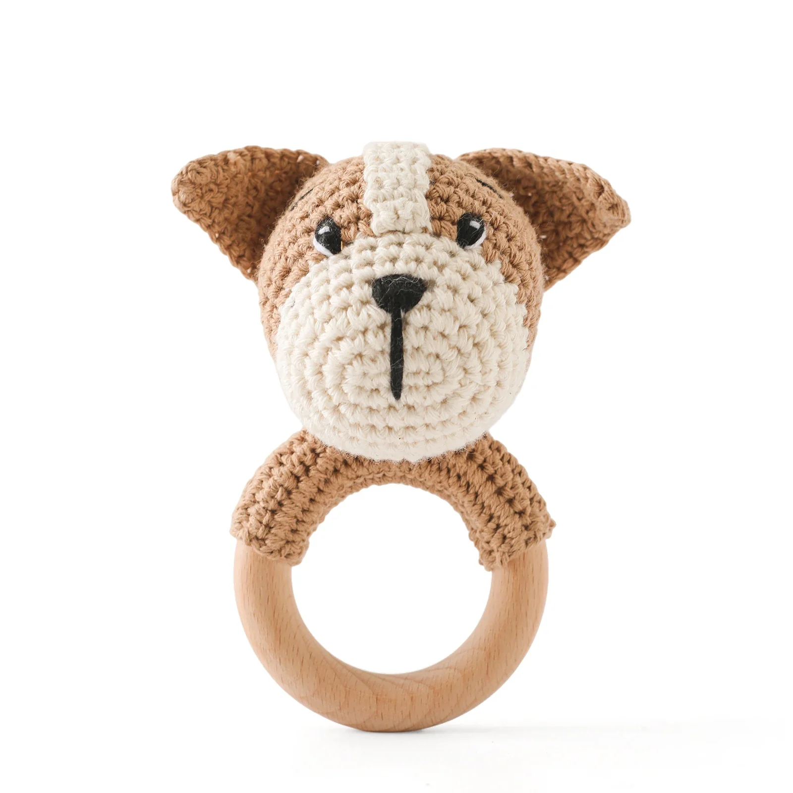 Wooden Crochet Animal Teether Rattle Newborn Sensory Toys - Image 41