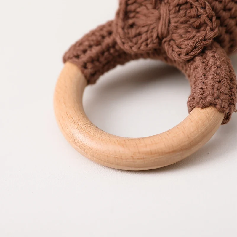 Crochet Bear Teether Rattle Ring Newborn Sensory Toys - Image 31