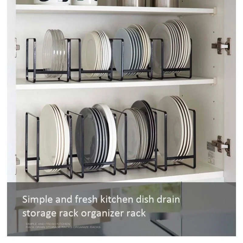 Plate Rack Countertop Dish Organizer Metal Layered Drain - Image 5