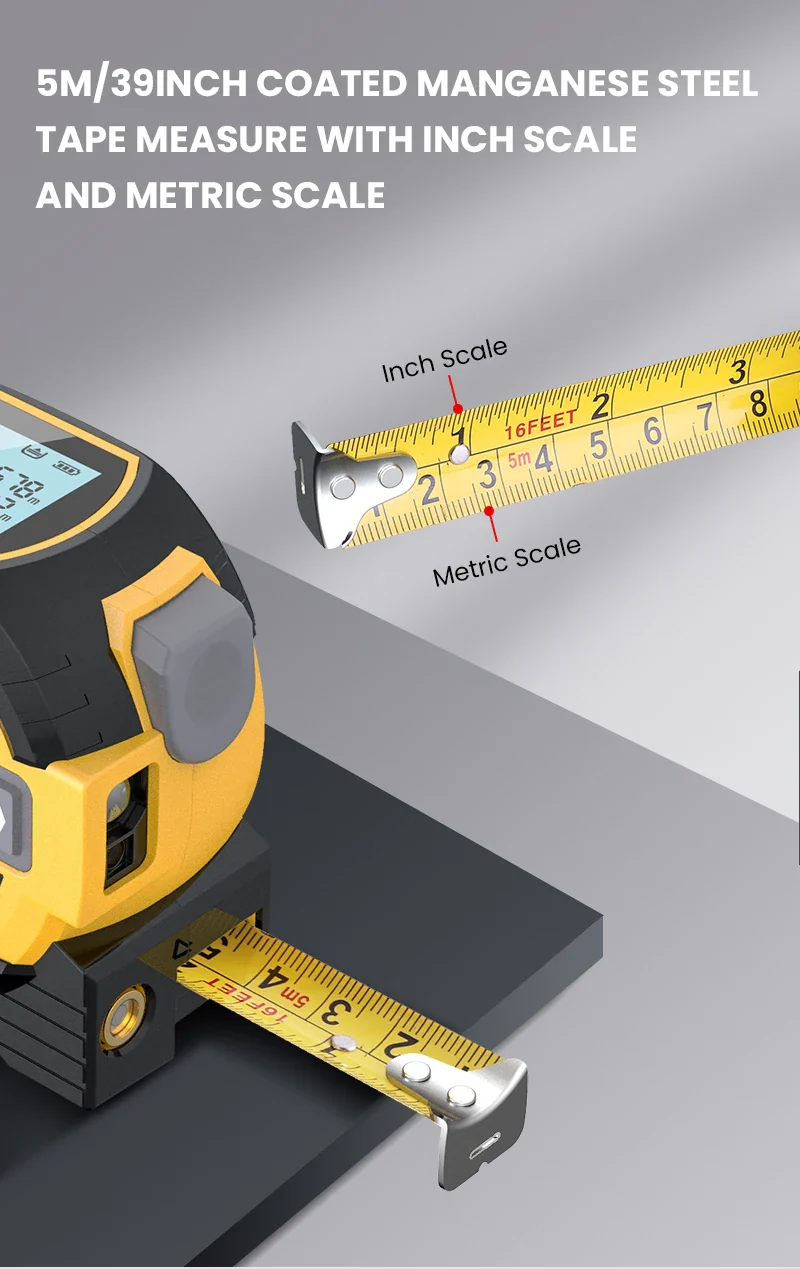 Laser Tape Measure 3 In 1 Digital Rangefinder Precise - Image 7