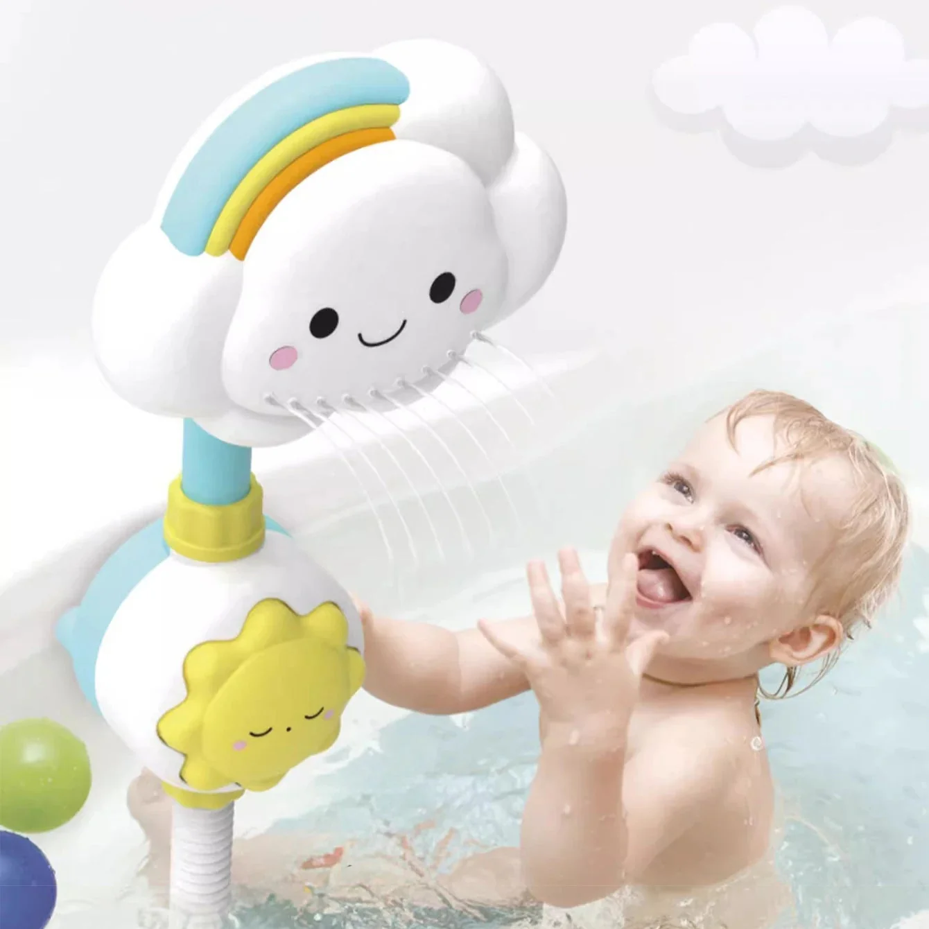 1pcs Kids Cloud Shower Toy - Baby Bathtub Water Toy for Boys and Girls, Fun Comfort Gift