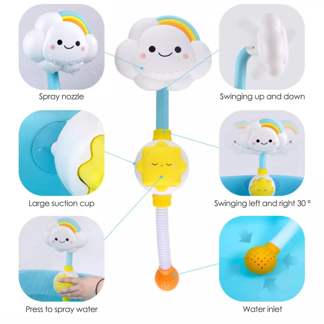 1pcs Kids Cloud Shower Toy - Baby Bathtub Water Toy for Boys and Girls, Fun Comfort Gift - Image 3