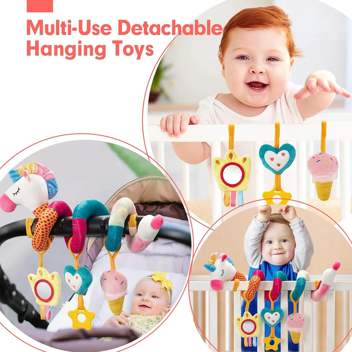 Soft Giraffe Baby Rattle Hanging Plush Newborn Sensory Toys - Image 11