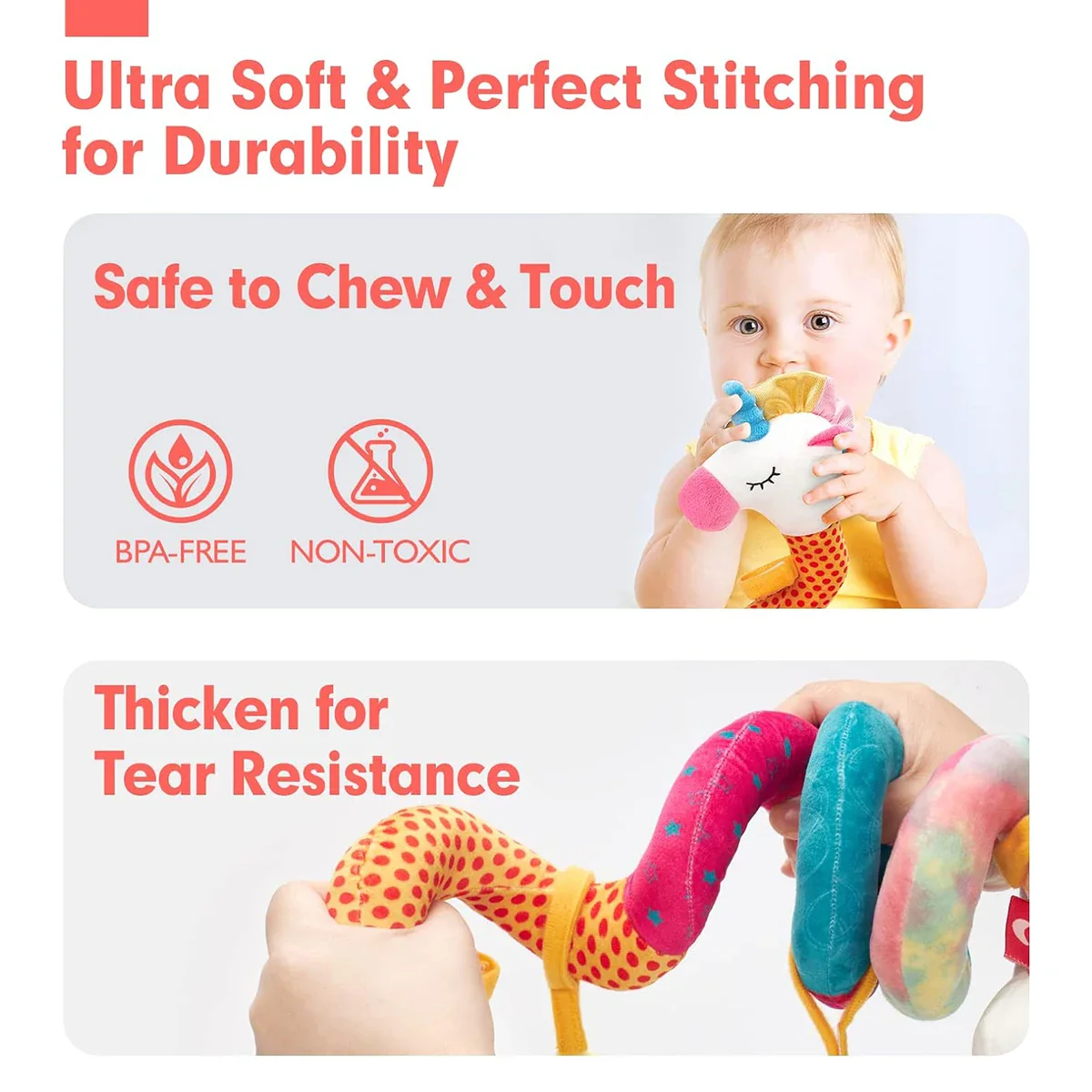 Soft Giraffe Baby Rattle Hanging Plush Newborn Sensory Toys - Image 12