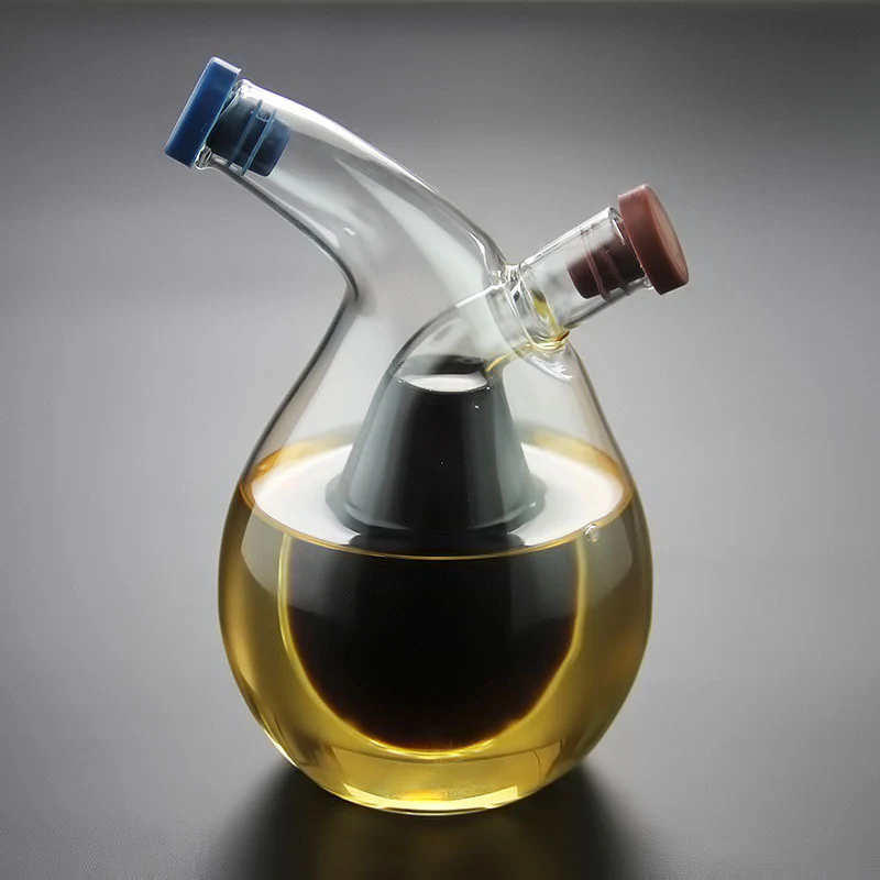 Oil And Vinegar Dispenser Double Layer Glass Bottle - Image 12