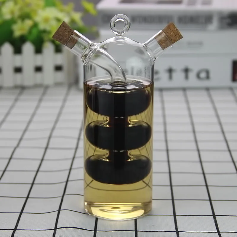 Oil And Vinegar Dispenser Double Layer Glass Bottle - Image 3