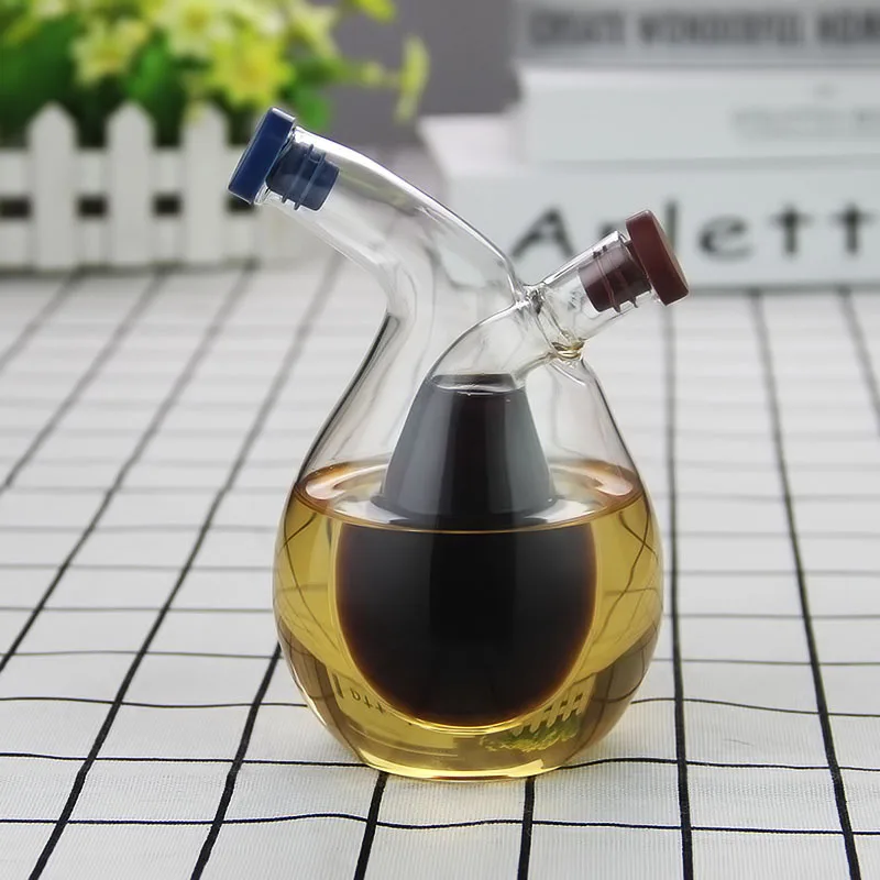 Oil And Vinegar Dispenser Double Layer Glass Bottle - Image 4