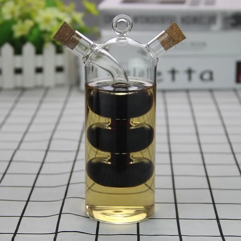 Oil And Vinegar Dispenser Double Layer Glass Bottle - Image 5
