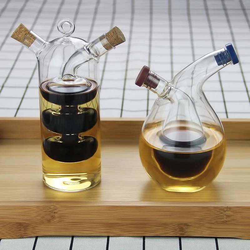 Oil And Vinegar Dispenser Double Layer Glass Bottle - Image 6