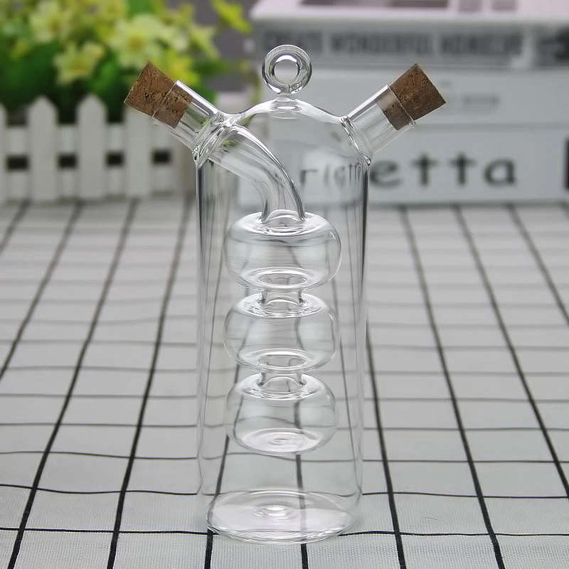 Oil And Vinegar Dispenser Double Layer Glass Bottle - Image 8