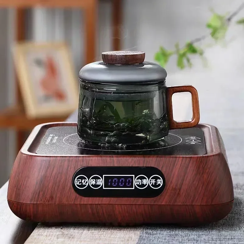 200ml Tea Infuser Cup Heat Resistant Glass Mug Wood Handle - Image 3