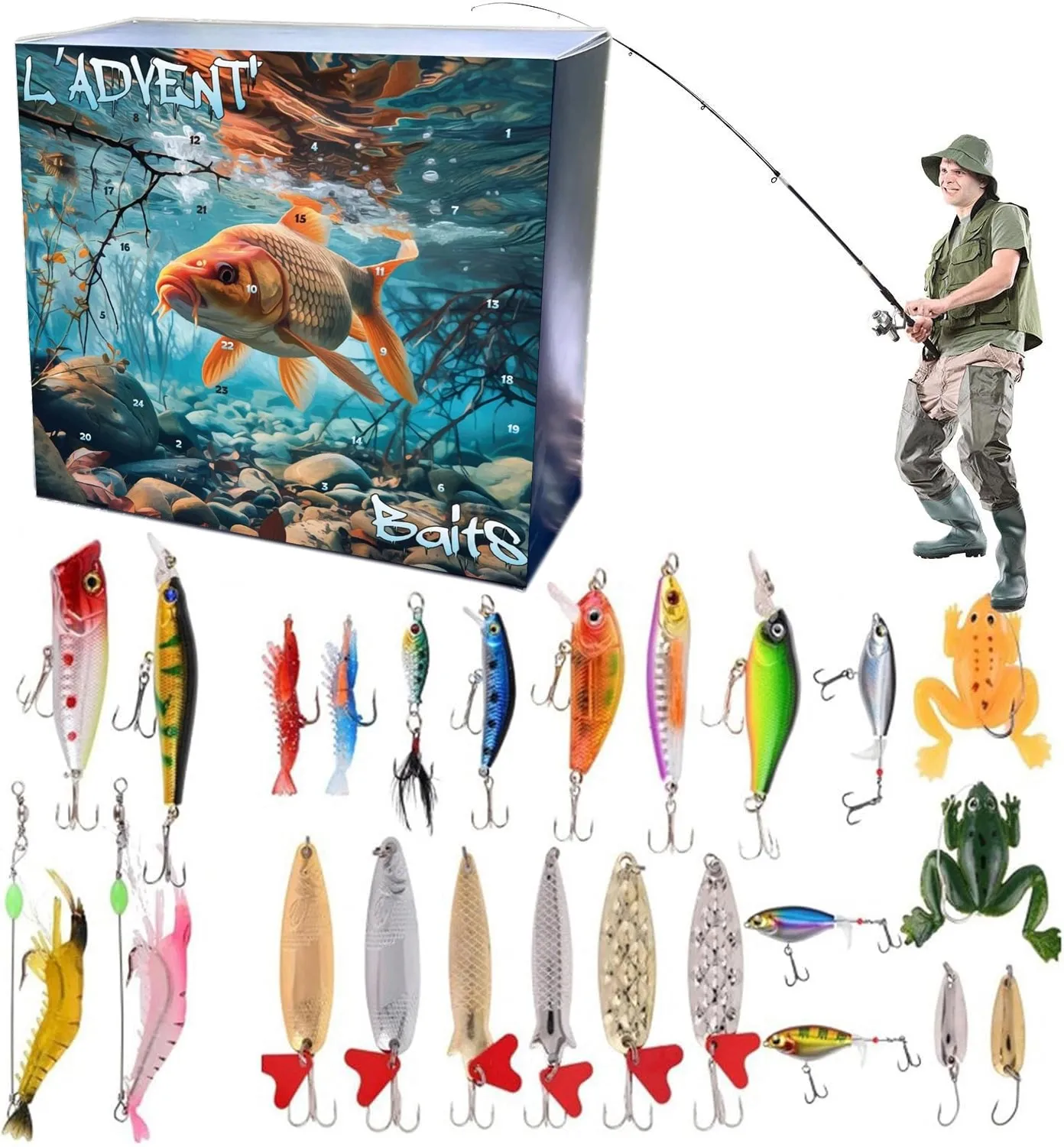 Fishing Advent Calendar 24-Day Christmas Countdown Kit - Image 10