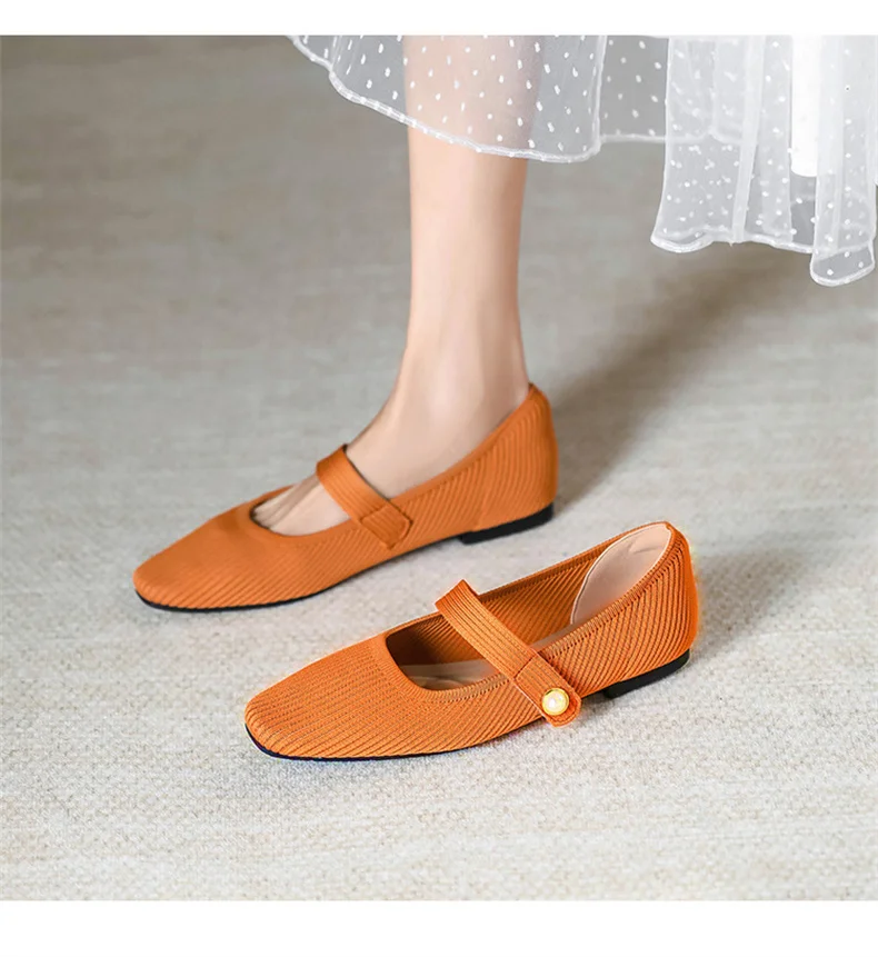 Stretchy Women Mary Jane Flats - Ribbed Knit For Spring - Image 32