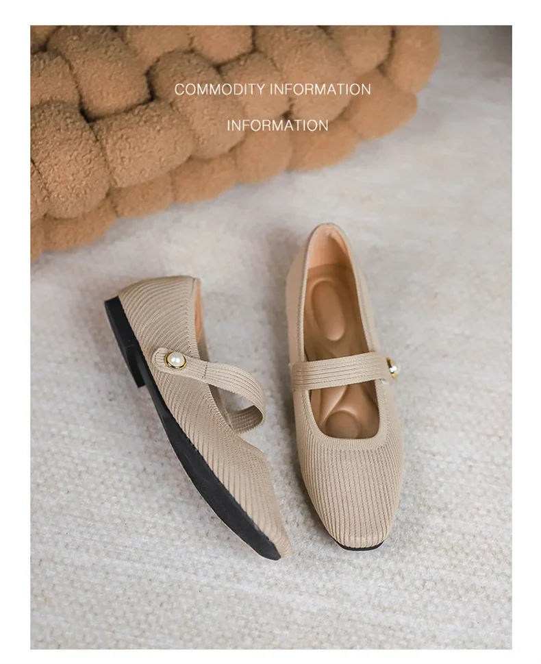 Stretchy Women Mary Jane Flats - Ribbed Knit For Spring - Image 36