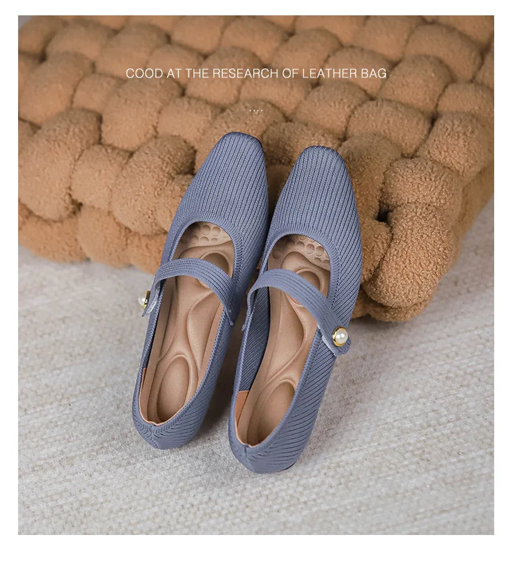 Stretchy Women Mary Jane Flats - Ribbed Knit For Spring - Image 39