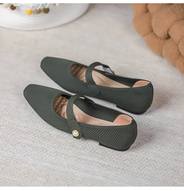 Stretchy Women Mary Jane Flats - Ribbed Knit For Spring - Image 41