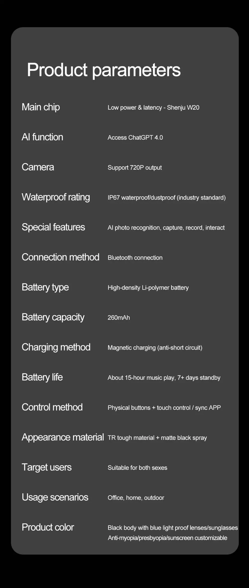 AI Smart Glasses 720P Translation Camera Sunglasses - Image 29
