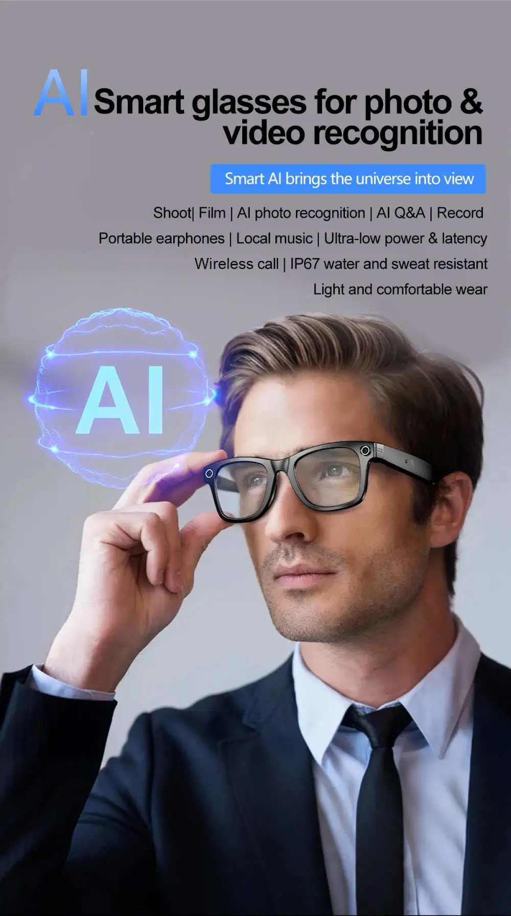 AI Smart Glasses 720P Translation Camera Sunglasses - Image 8