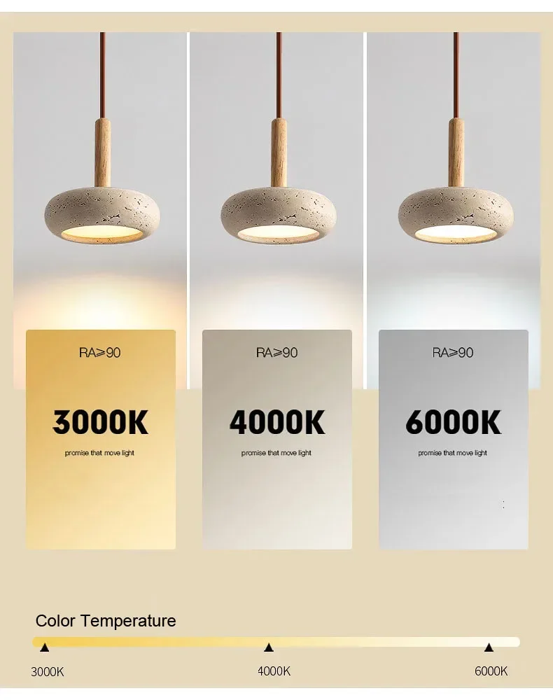 Japandi LED Pendant Lamp Yellow Stone Wabi Sabi Ambient Design - Image 13