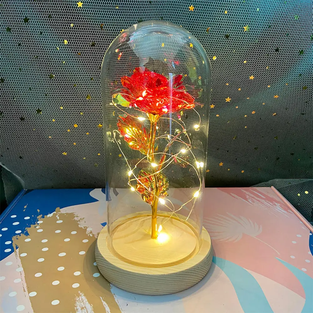 24K Gold Galaxy Rose with LED Lights – Mother's Day Gift Box Foil Flower With String Lights & Box Artificial Flower Gift - Image 23