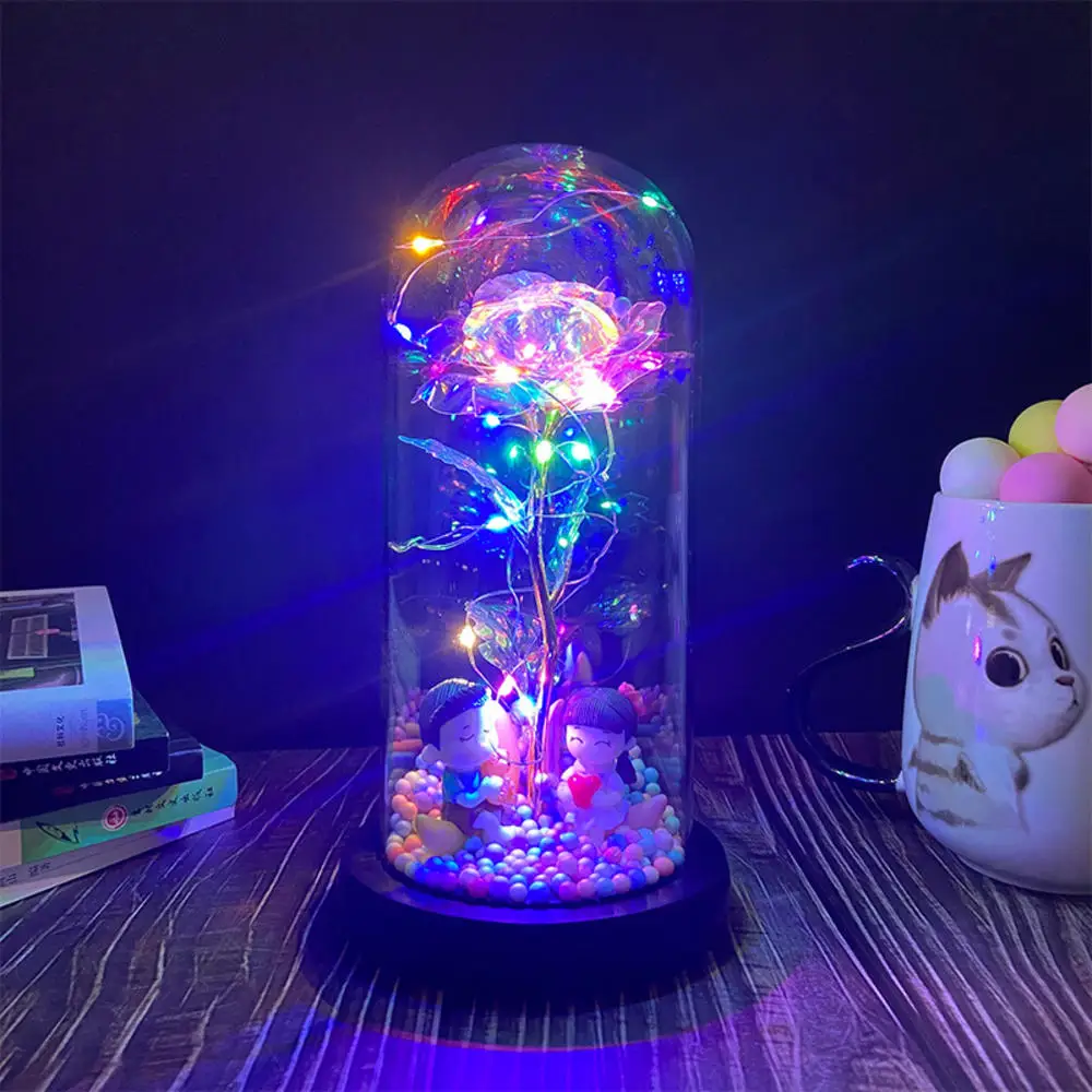 24K Gold Galaxy Rose with LED Lights – Mother's Day Gift Box Foil Flower With String Lights & Box Artificial Flower Gift - Image 32