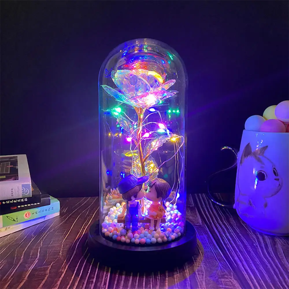 24K Gold Galaxy Rose with LED Lights – Mother's Day Gift Box Foil Flower With String Lights & Box Artificial Flower Gift - Image 33