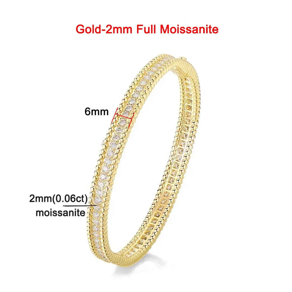 Moissanite 2mm Bracelet 18K Gold Plated Tennis Bangle - Image 14