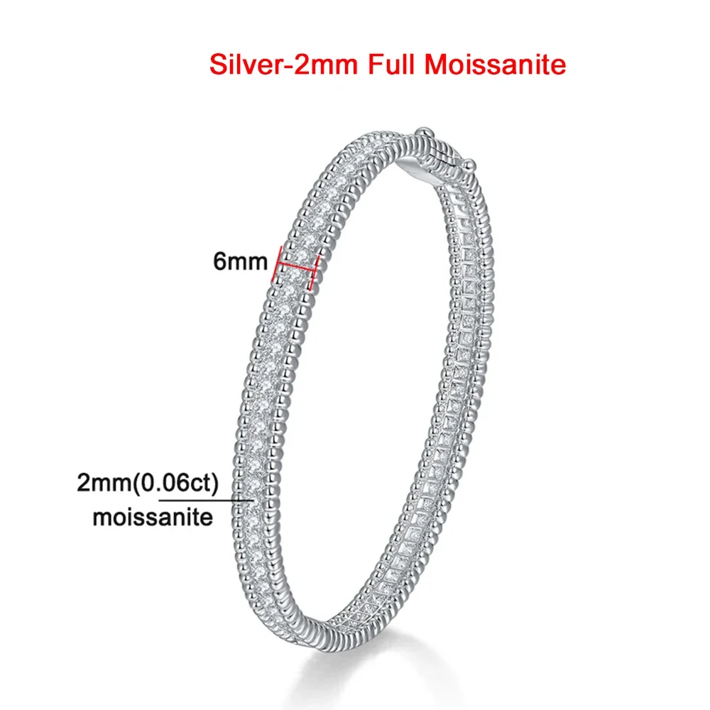 Moissanite 2mm Bracelet 18K Gold Plated Tennis Bangle - Image 16