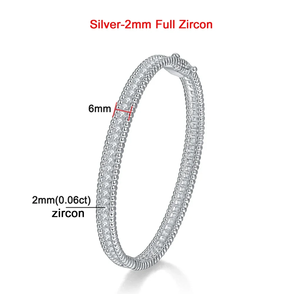 Moissanite 2mm Bracelet 18K Gold Plated Tennis Bangle - Image 19