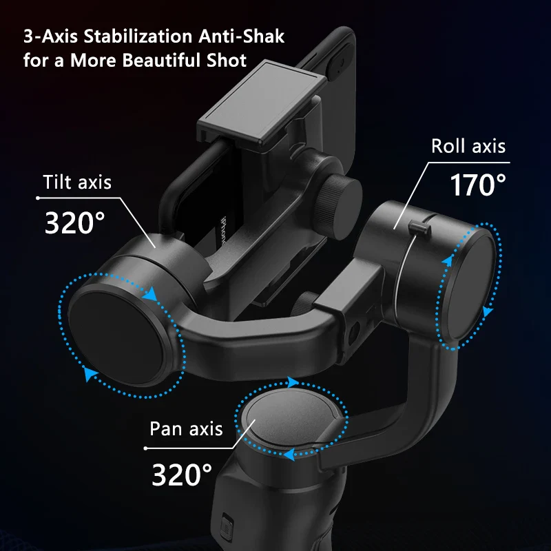3-Axis Handheld Gimbal Stabilizer with Accessories - Anti Shake Smartphone Video Holder for Android & iPhone - Image 4