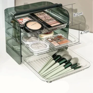 3 Layers Cosmetic Storage Box - Dustproof Makeup Organizer for Jewelry, Skin Care, Desktop - Image 6