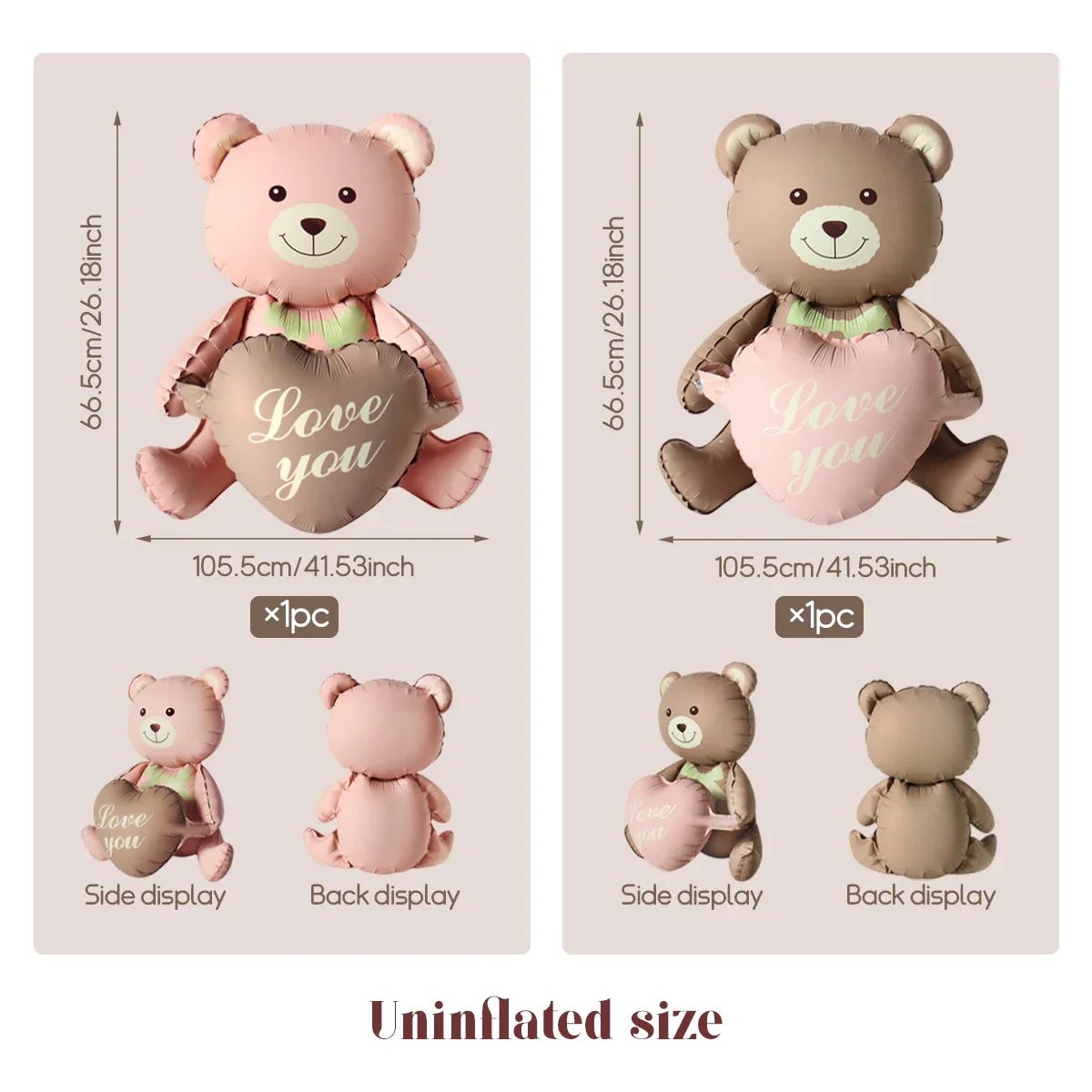 3D Bear Balloon Foil Lying Cartoon Heart Design Birthday Party And Valentine Decor 2026 Gift - Image 8