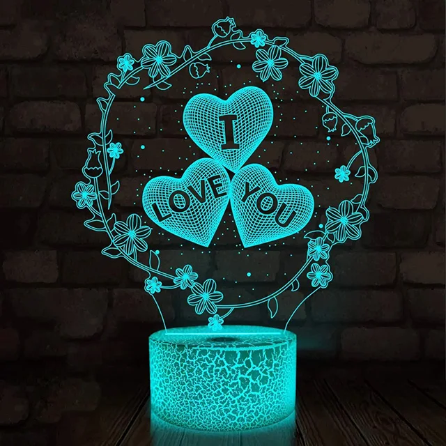 3D Illusion Heart Lamp - USB LED Night Light, An Ideal Valentine's Day Gift - Image 2