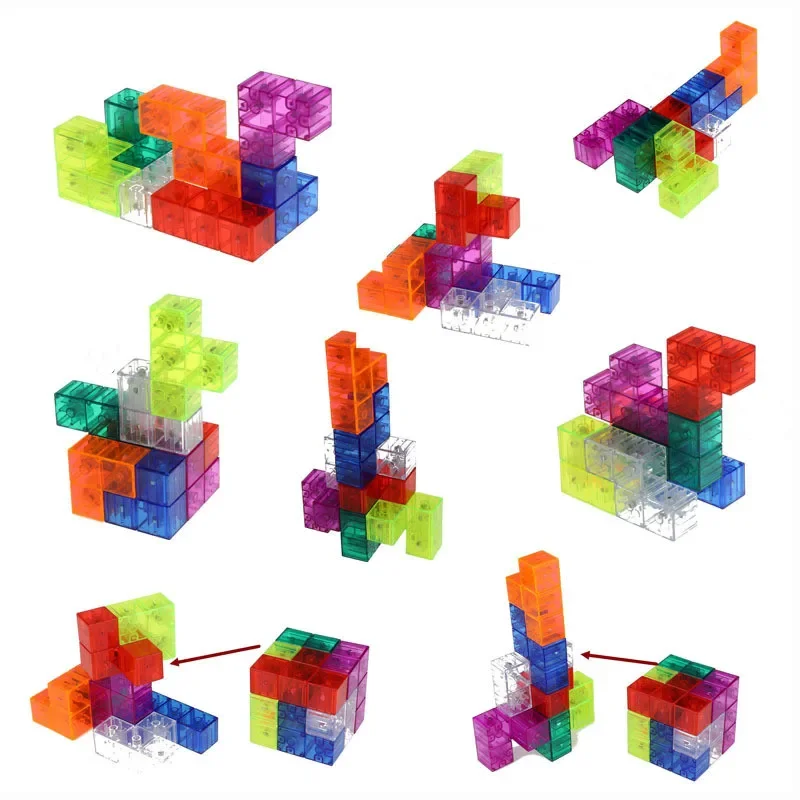 3D Magnetic Building Blocks Set with 54 Guide Cards, Eco-Friendly Magnetic Tiles for Kids Age 6 and Up, 7-Piece Puzzle Cube - Image 4